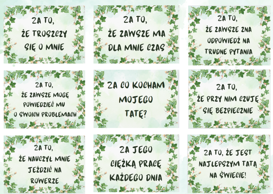 Za co kocham mojego tatę? Dekoracja na Dzień Ojca