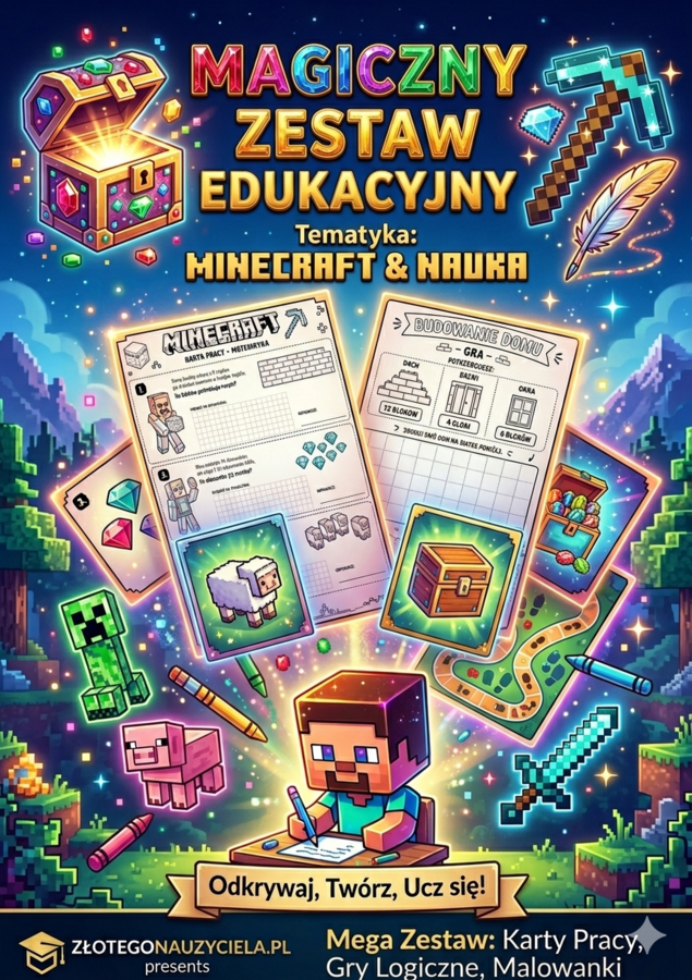 Minecraftowa Matematyka: Mega Zestaw Kart Pracy (Klasa 2)
