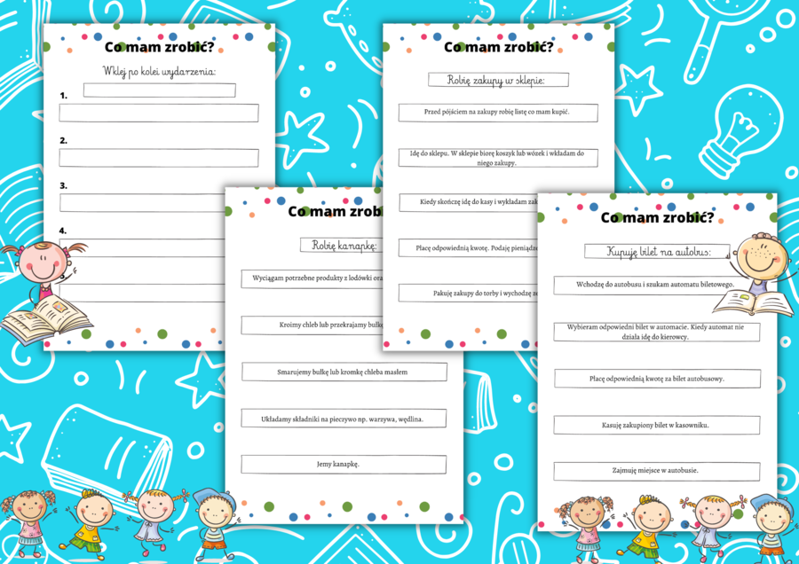 Co mam zrobić? - ćwiczymy układanie zdarzeń. Zajęcia TUS.