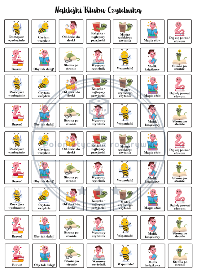 Zakładki Klubu Czytelnika + naklejki