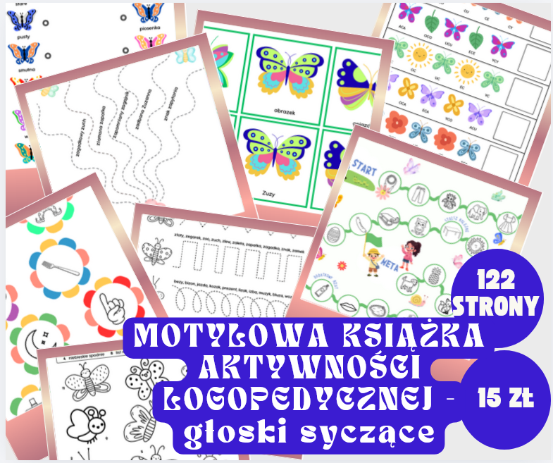Logopedia - Motylowa książka aktywności logopedycznej – głoski syczące