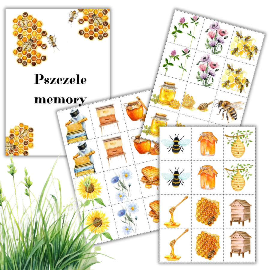 MIĘDZYNARODOWY DZIEŃ PSZCZÓŁ - 20 maja - napis i memory.