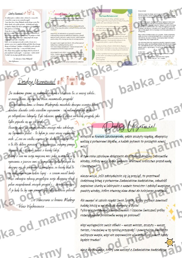 LIST WYCHOWAWCY DLA UCZNIÓW na rozpoczęcie roku szkolnego!