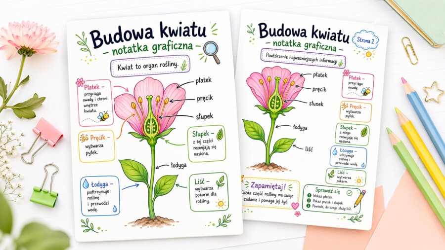 Budowa kwiatu – notatka graficzna