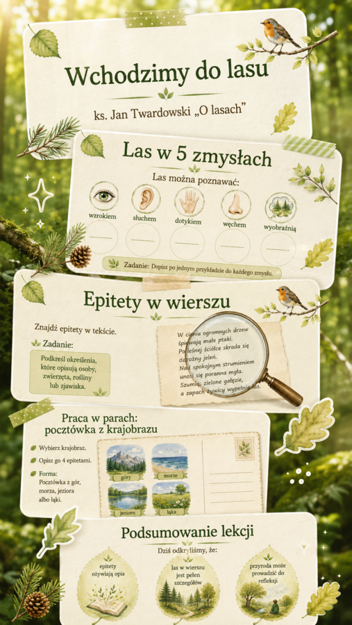 "O lasach", ks. Jan Twardowski. Prezentacja.