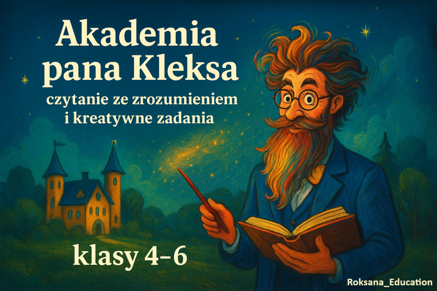 📘✨ Akademia pana Kleksa – czytanie ze zrozumieniem i zadania (klasy 4–6)