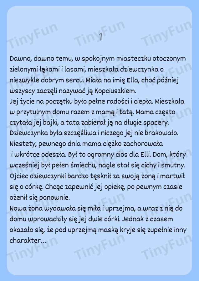 Kopciuszek – bajka, kolorowanki i teatrzyk do druku