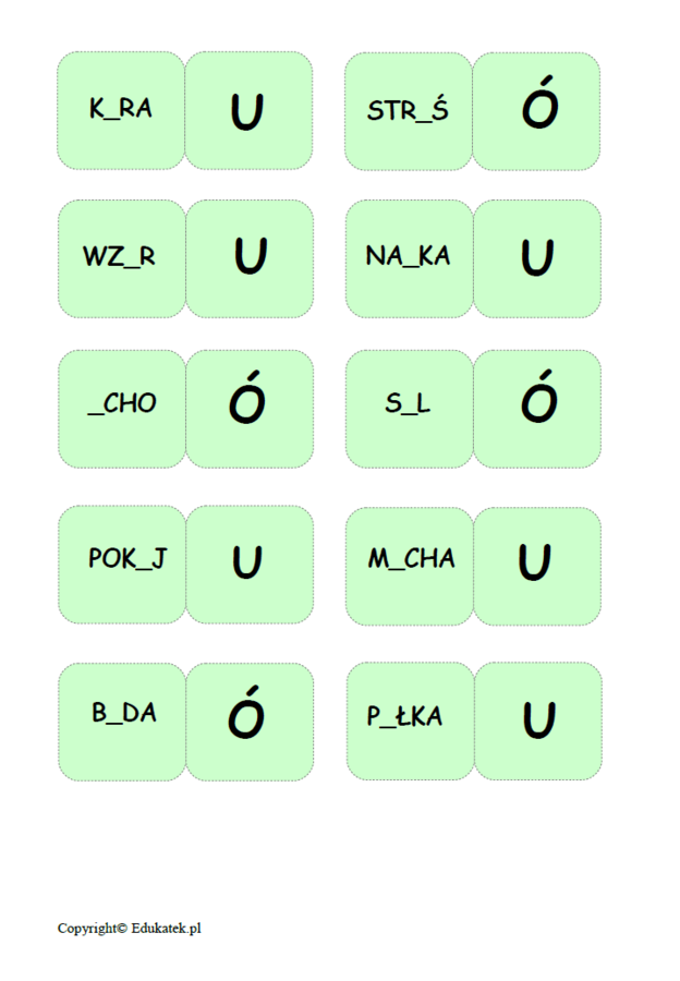 Domino - gry ortograficzne