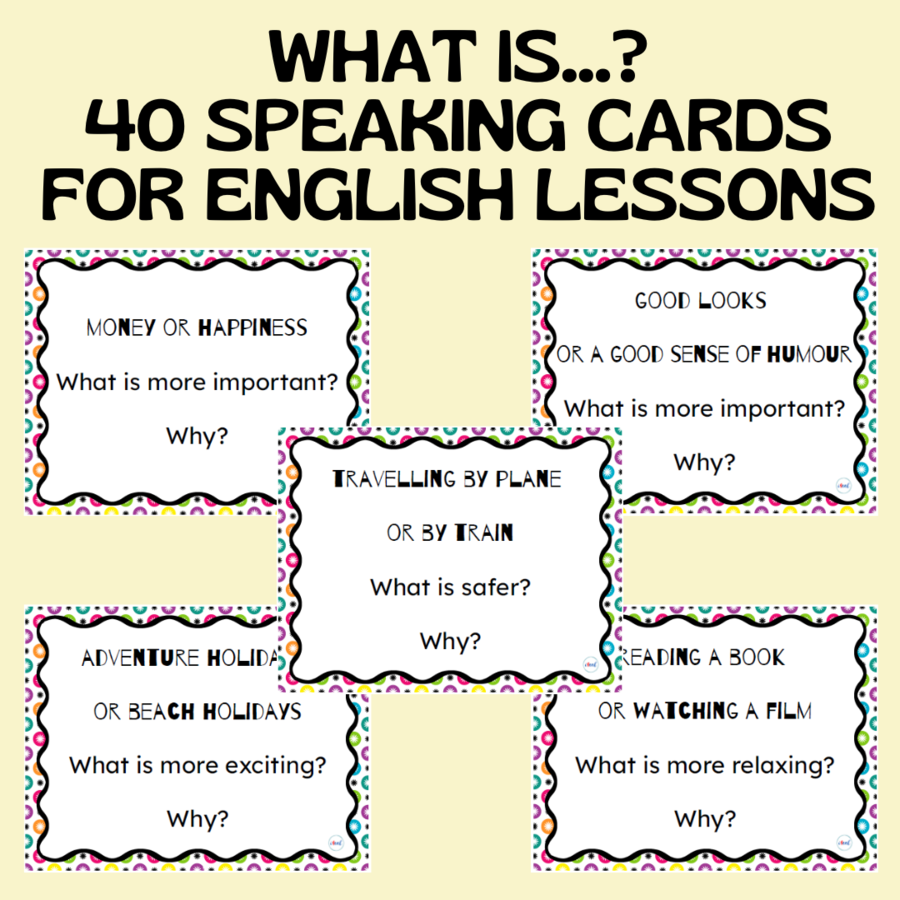 WHAT IS…? – 40 SPEAKING CARDS FOR ENGLISH LESSONS