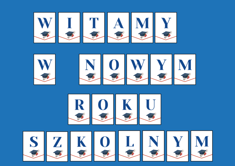 POWRÓT DO SZKOŁY – girlanda – napis – gazetka - szkoła - wersja 1