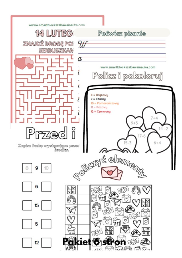 Materiały edukacyjne dla dzieci Walentynki/Zima