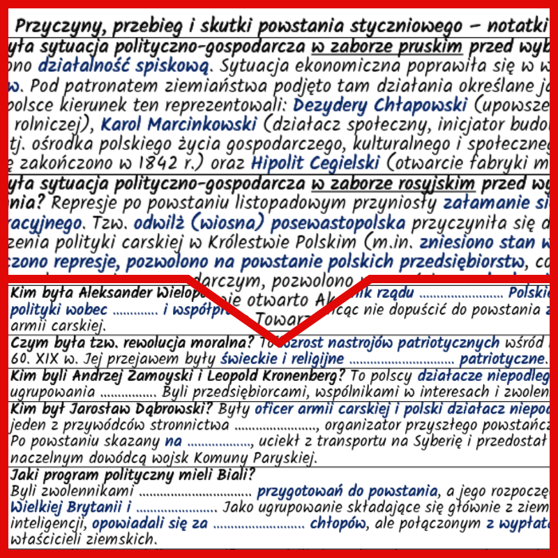 Przyczyny, przebieg i skutki powstania styczniowego