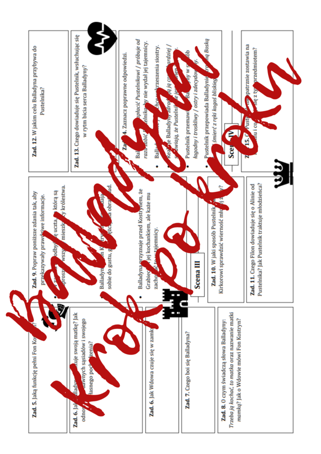 BALLADYNA: Krok po kroku – karta pracy do lektury