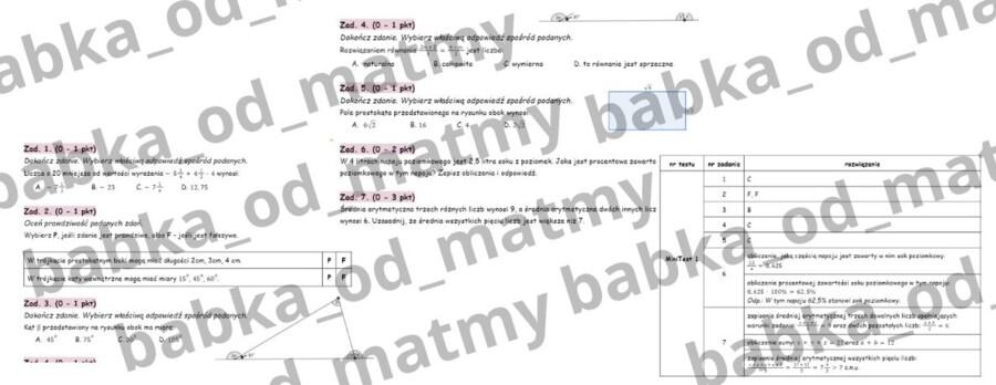 Przygotuj się do E8 z matematyki - MiniTest 1
