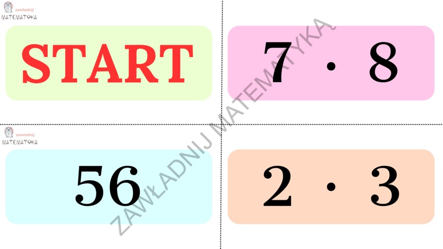 DOMINO - mnożenie i dzielenie do 100