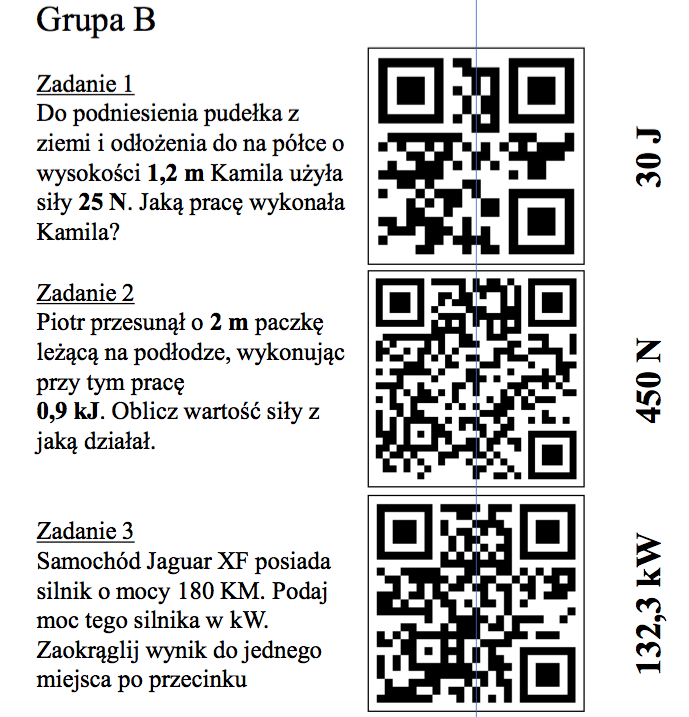 Klasa 7. Praca, moc - zadania