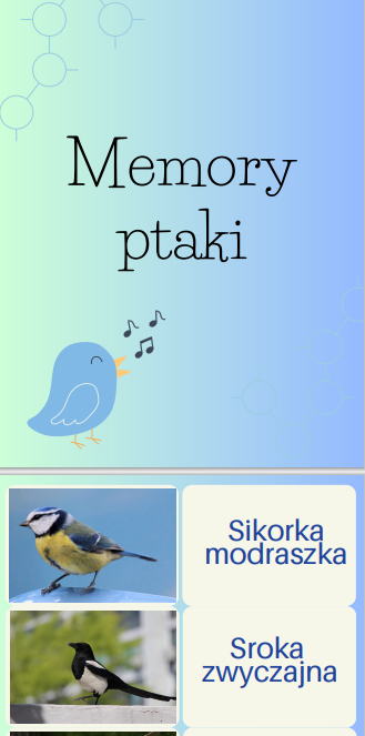 Memory- rozpoznawanie polskich ptaków