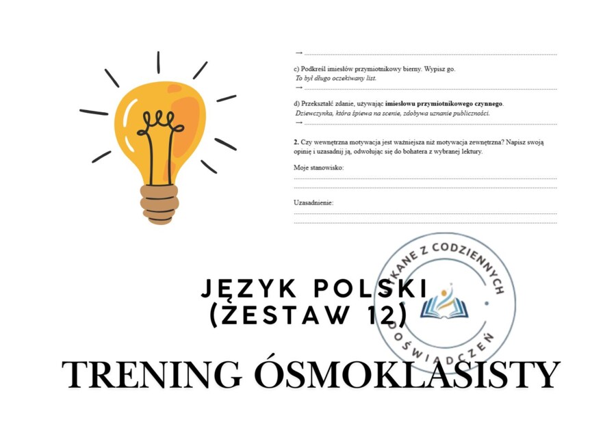Trening ósmoklasisty – język polski (zestaw 12)