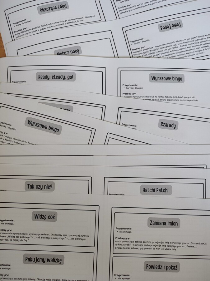 101 gier i zabaw na lekcję języka obcego - język angielski/ niemiecki/ hiszpański/ rosyjski itd.