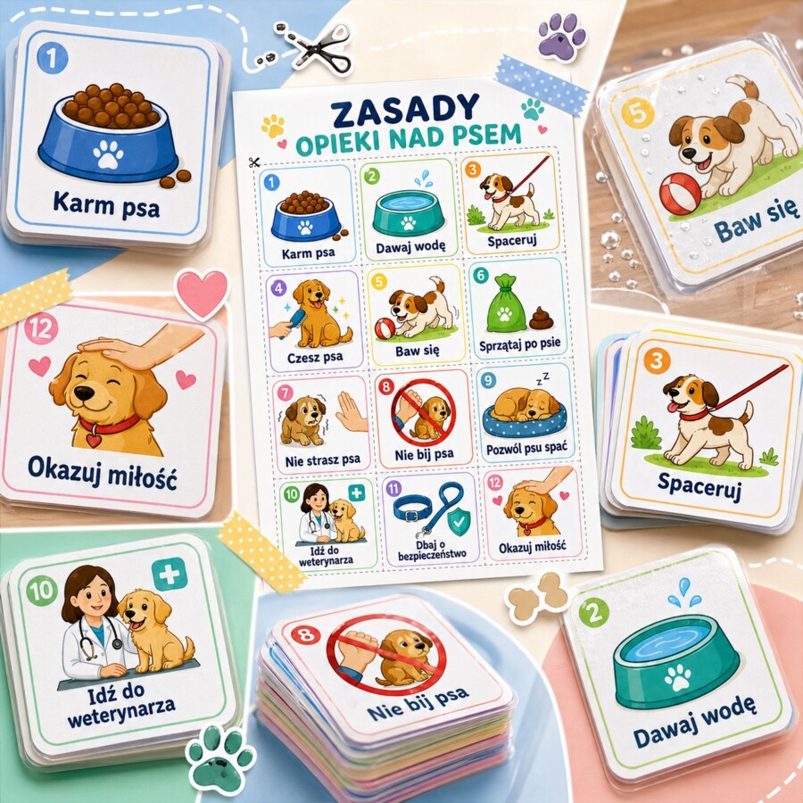 Karty do laminowania: Zasady opieki nad psem