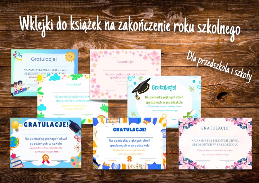 ⭐WKLEJKI DO KSIĄŻEK NA ZAKOŃCZENIE ROKU SZKOLNEGO⭐