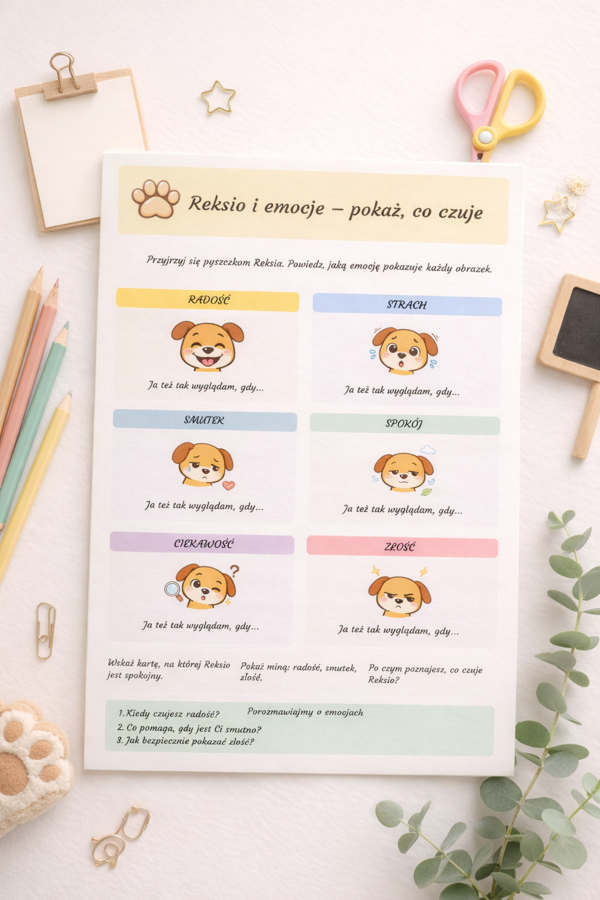 Reksio i emocje – pokaż, co czuje