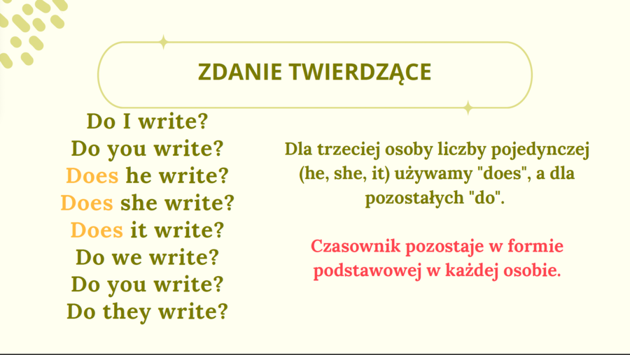 Kolorowa prezentacja PRESENT SIMPLE