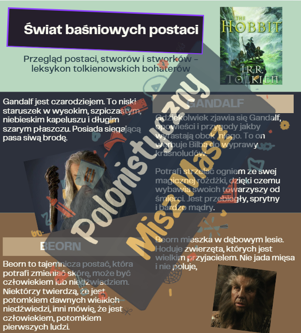 "Hobbit" - bohaterowie - infografika