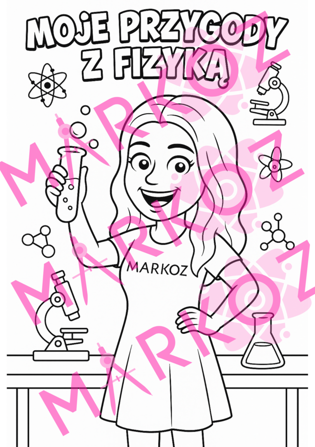 Kolorowanka - 1 strona zeszytu - fizyka