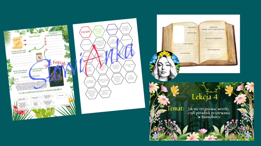 Zestaw materiałów dydaktycznych do omówienia lektury „Baśniobór” Brandona Mulla + PREZENTACJA GRATIS