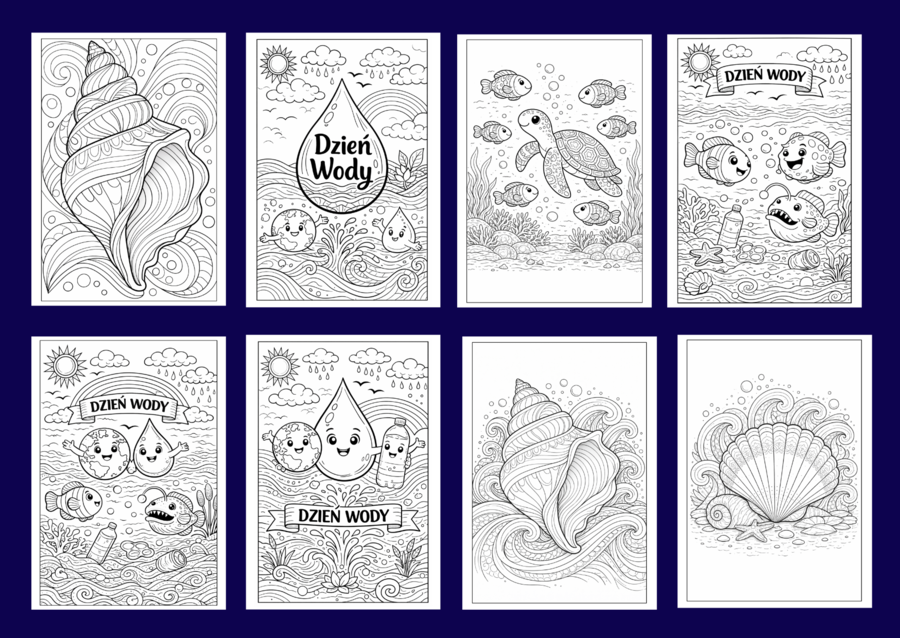DZIEŃ WODY - kolorowanki - 24 strony