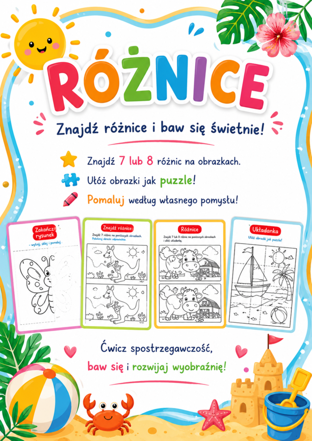 RÓŻNICE , PUZZLE .