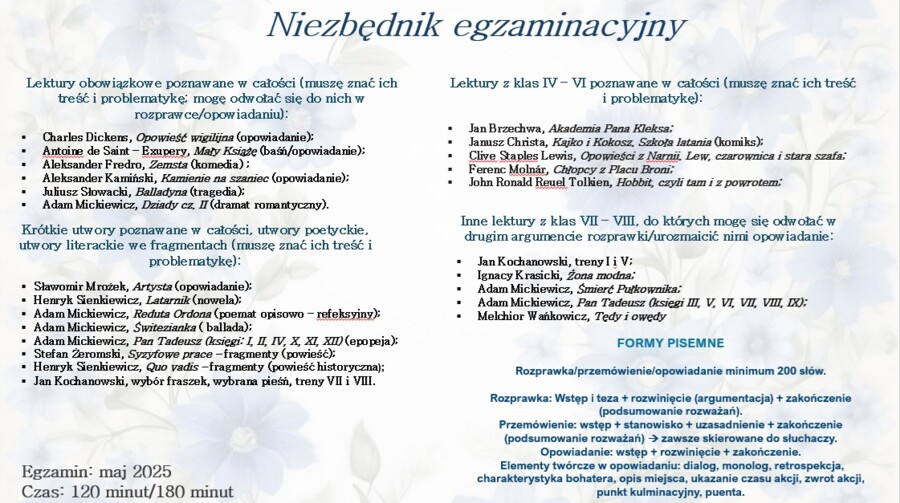 Niezbędnik egzaminacyjny E8 2025