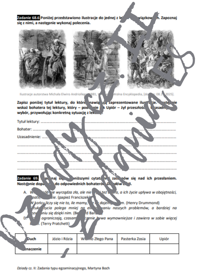 E8 „Dziady” cz. II *ZBIÓR ZADAŃ EGZAMINACYJNYCH* – wymagania 2024/2025 i 2025/2026