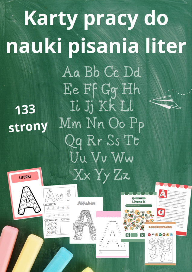 📘 Nauka liter – zestaw edukacyjny (133 strony) ✏️
