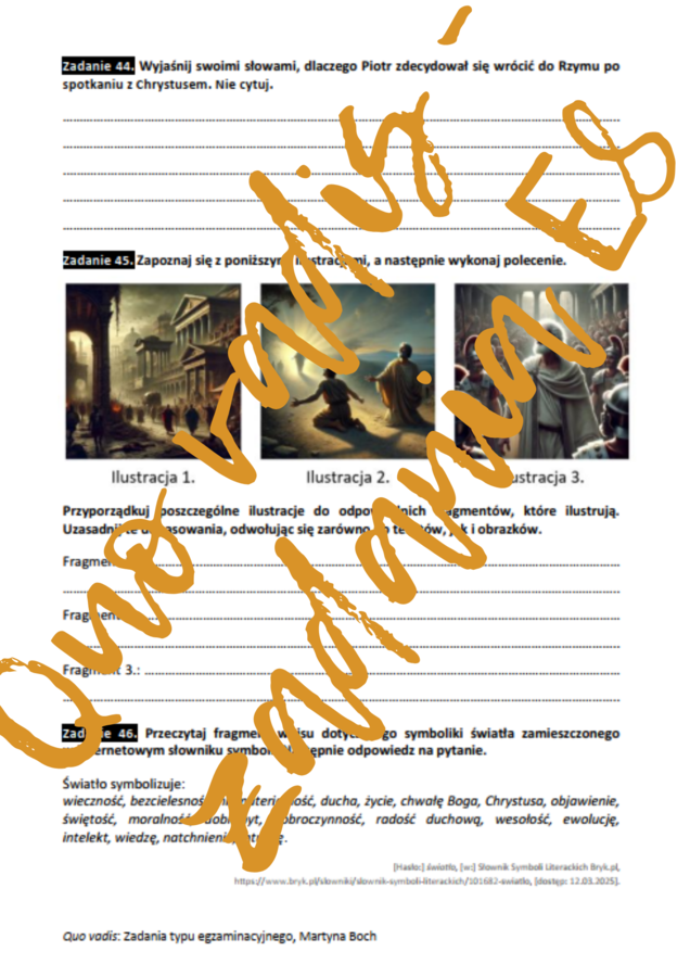E8 „Quo vadis” (fragmenty) *ZBIÓR ZADAŃ EGZAMINACYJNYCH* – wymagania 2024/2025 i 2025/2026