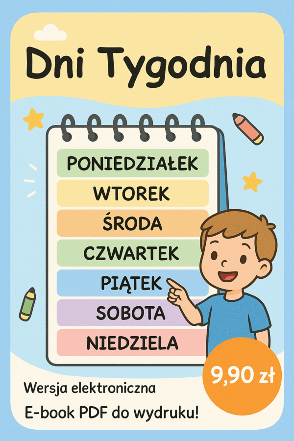 Dni tygodnia. Karta pracy. Sprawdzian