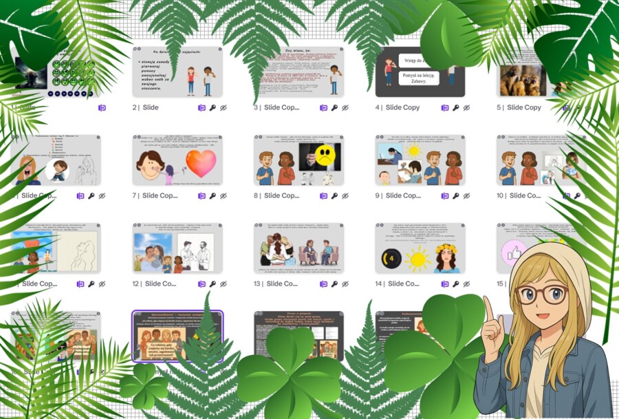 Prezentacja multimedialna w genial.ly „Gdzie i jak szukać pomocy w trudnościach z emocjami?". Edukacja zdrowotna. Klasa 7. Dział „Nasze zdrowie psychiczne".