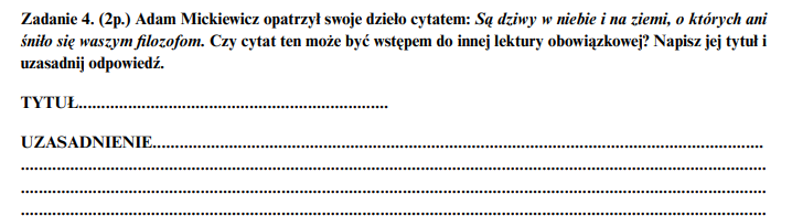Trening przed egzaminem ,,Dziady cz. II''