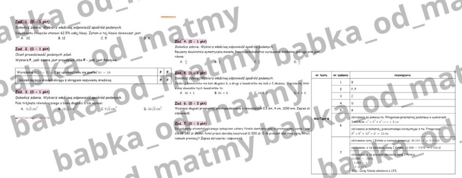 Przygotuj się do E8 z matematyki - MiniTest 6