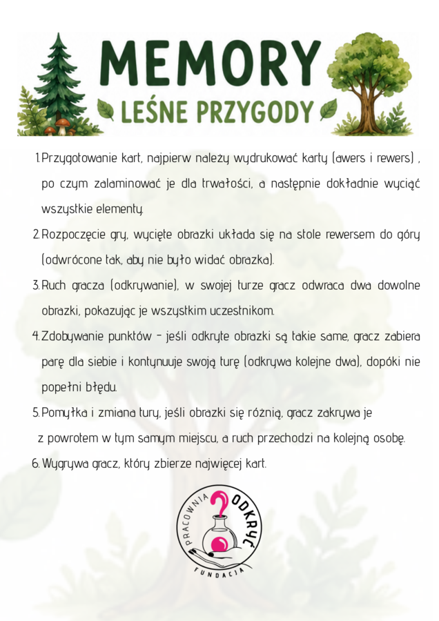 Leśne memory na wakacje i nie tylko