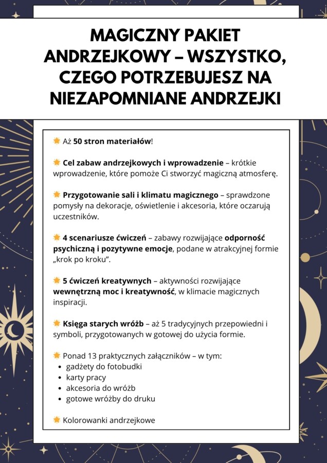 “Magiczne andrzejki w klasie - dzień zabawy, refleksji i relaksu”
