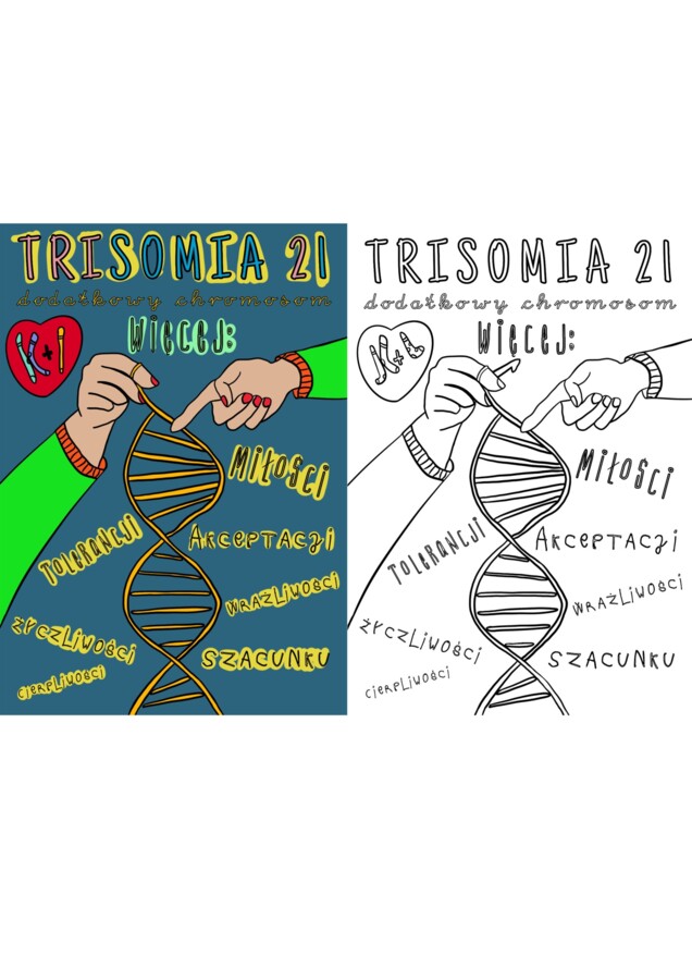 Plakat kolorowanka xl - Dzień Osób z Zespołem Downa - Trisomia 21
