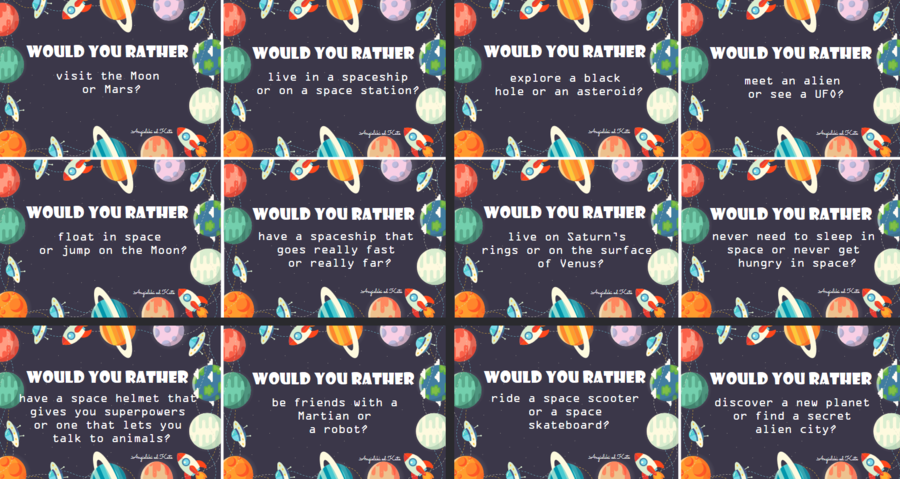 Space (kosmos) Would you rather? /64 kart