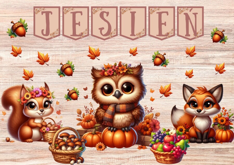 🦊 Zestaw JESIENNE ZWIERZĘTA 🐿️