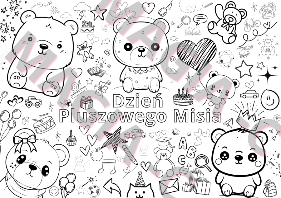 Dzień pluszowego misia – kolorowanka xxl