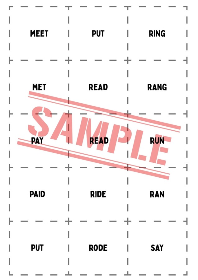 Memory Game – Irregular Verbs (Past Simple) + bonus krzyżówka