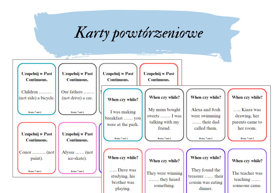 Brainy 7 unit 2 karty powtórzeniowe