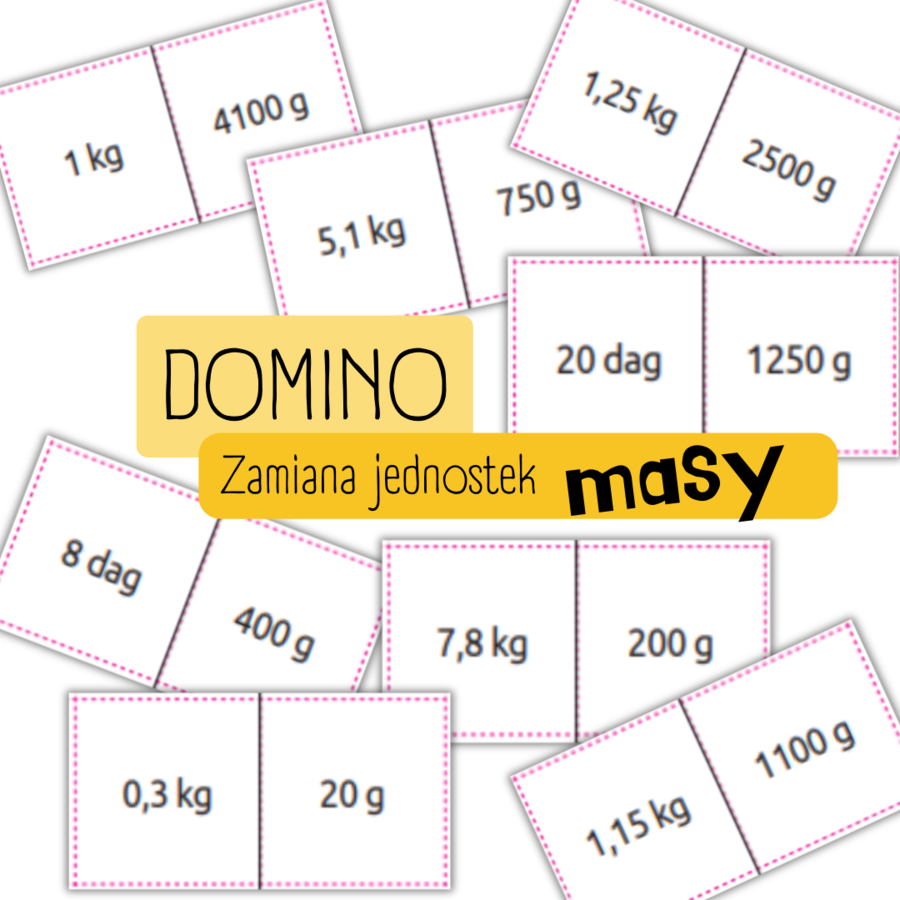 DOMINO - zamiana jednostek masy (g, dag, kg)
