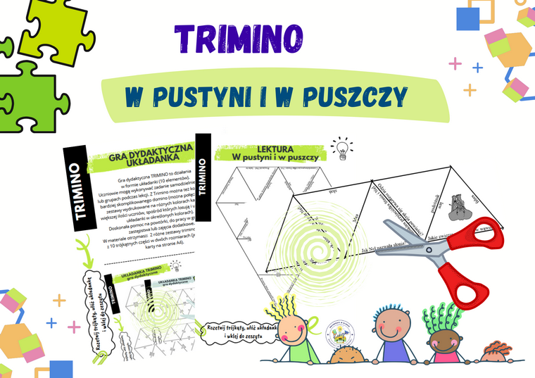 W pustyni i w puszczy – układanka trimino w dwóch wersjach